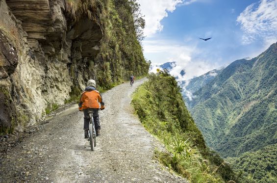 Take the Road of Death by mountain bike