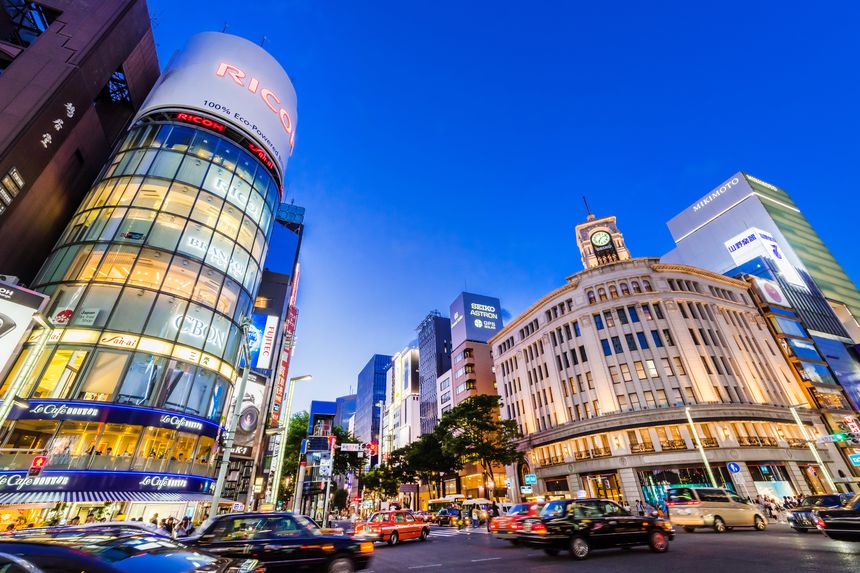 Ginza and its luxury shops