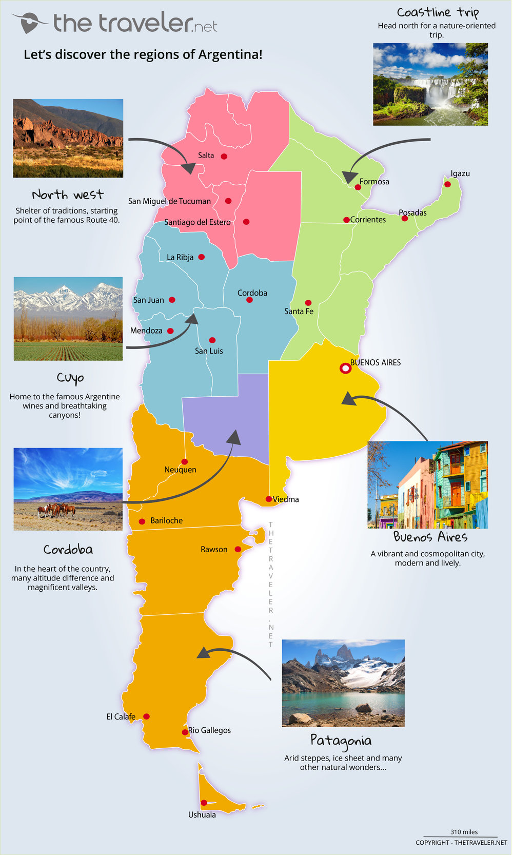 map of argentina regions Places To Visit Argentina Tourist Maps And Must See Attractions map of argentina regions