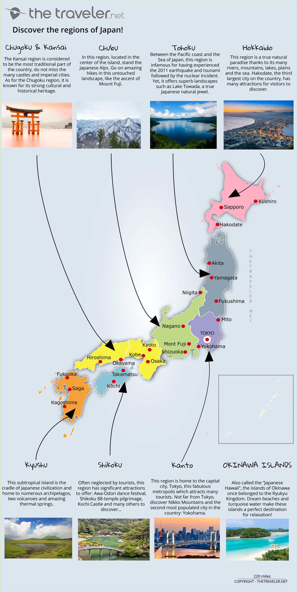 Places to visit Japan: tourist maps and must-see attractions