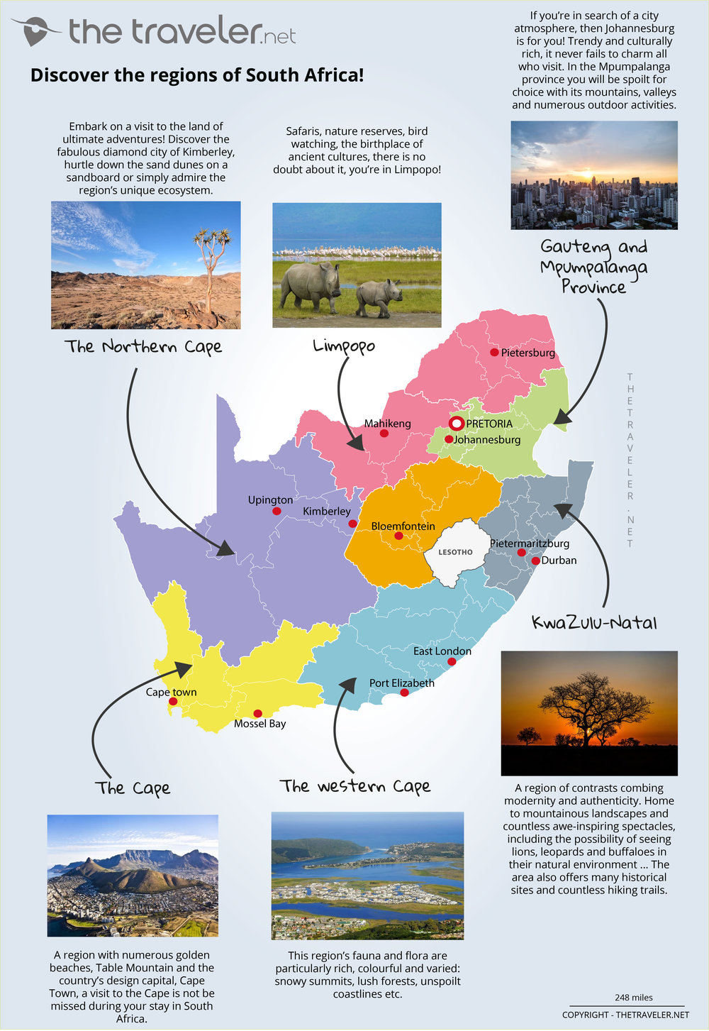 sa tourism regions map
