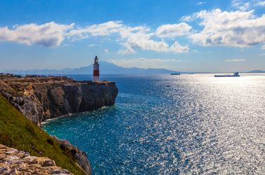 Pointe du détroit de Gibraltar et les côtes du Maroc