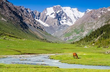Chaîne de hautes montagnes de Tian Shan 