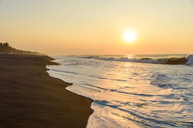 La plage de sable noir de Monterrico